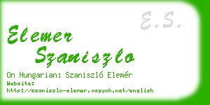 elemer szaniszlo business card